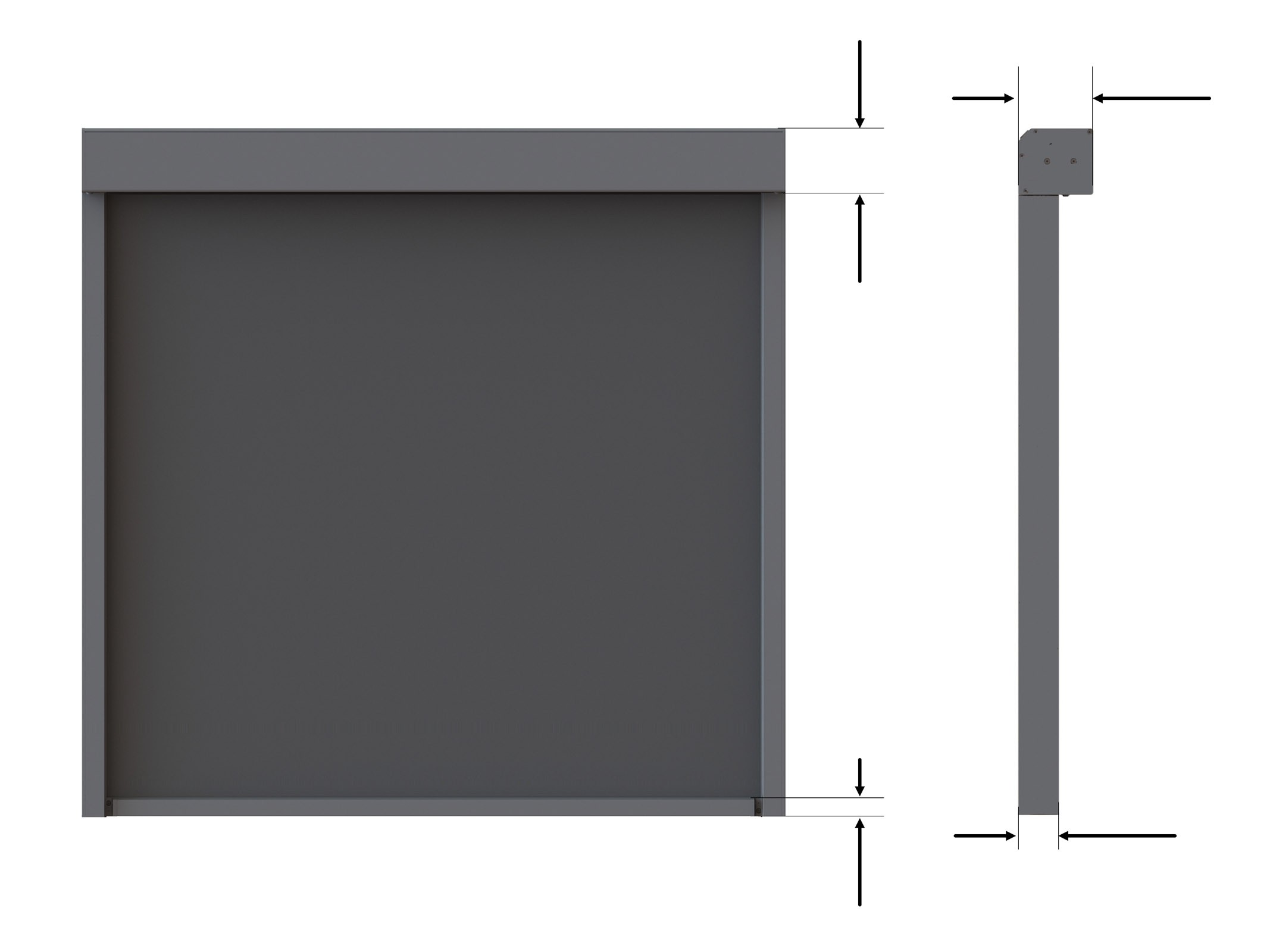 ZIP Screen 110 Slim Solar - m&aring;l p&aring; kassett, sideskinner og bunnprofil